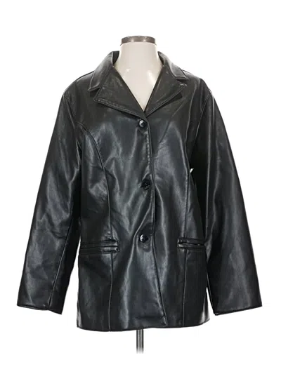 Pre-owned Assorted Brands Leather Jacket In Black
