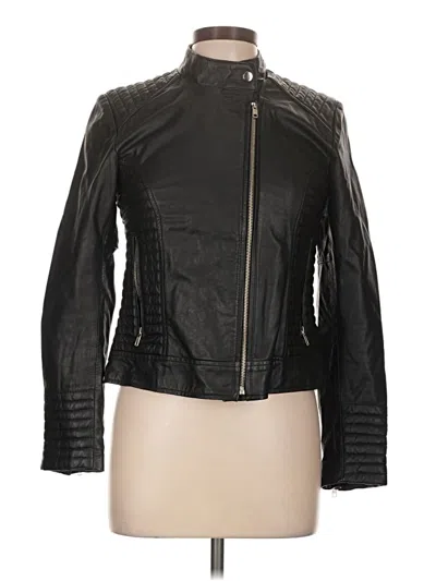 Pre-owned Assorted Brands Leather Jacket In Black