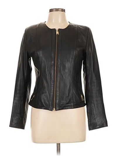 Pre-owned Assorted Brands Leather Jacket In Black