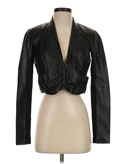 Pre-owned Assorted Brands Leather Jacket In Black