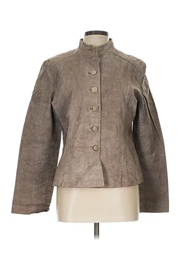 Pre-owned Assorted Brands Leather Jacket In Brown