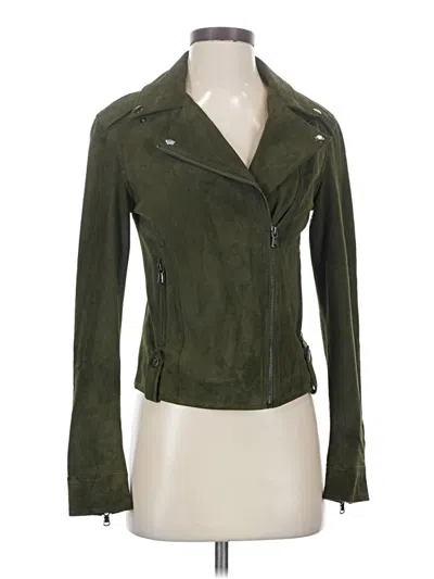 Pre-owned Assorted Brands Leather Jacket In Green