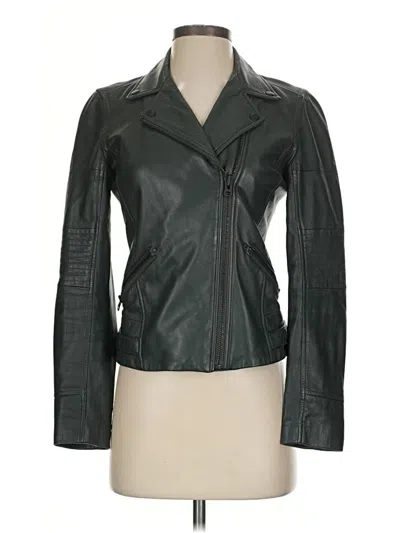 Pre-owned Assorted Brands Leather Jacket In Green