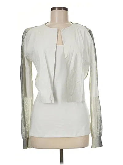 Pre-owned Assorted Brands Leather Jacket In Ivory