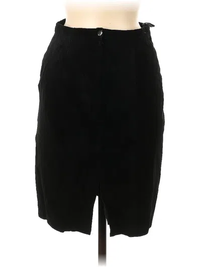 Pre-owned Assorted Brands Leather Skirt In Black