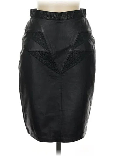 Pre-owned Assorted Brands Leather Skirt In Black
