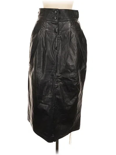 Pre-owned Assorted Brands Leather Skirt In Black