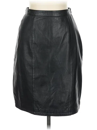 Pre-owned Assorted Brands Leather Skirt In Black