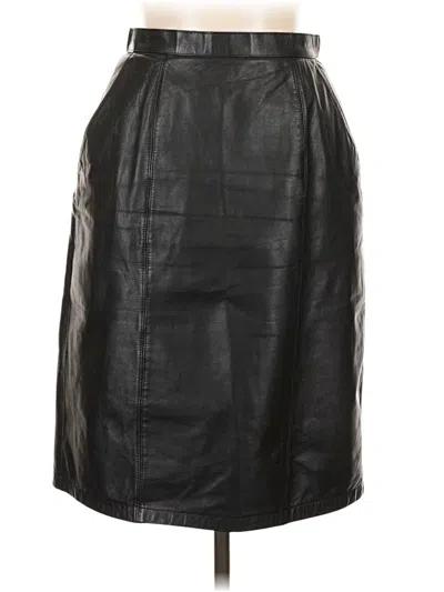 Pre-owned Assorted Brands Leather Skirt In Black