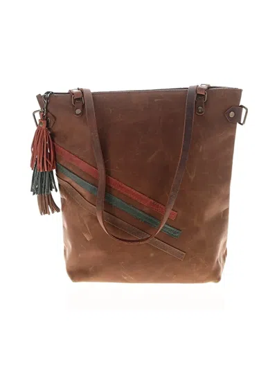 Pre-owned Assorted Brands Leather Tote Bag In Brown
