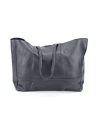Pre-owned Assorted Brands Leather Tote Bag In Gray