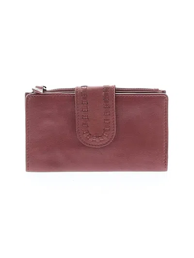 Pre-owned Assorted Brands Leather Wallet In Burgundy