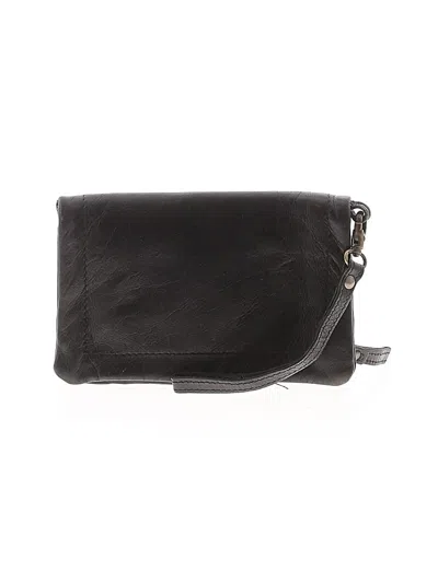 Pre-owned Assorted Brands Leather Wristlet In Black
