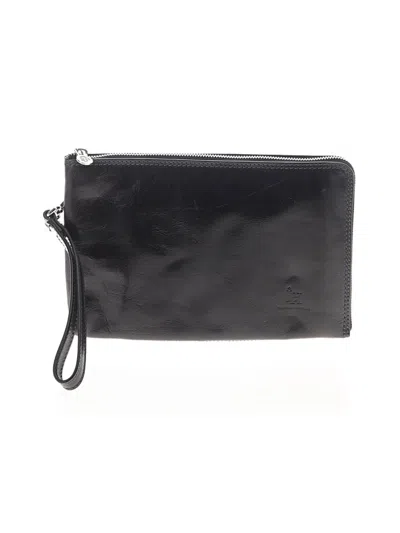 Pre-owned Assorted Brands Leather Wristlet In Black