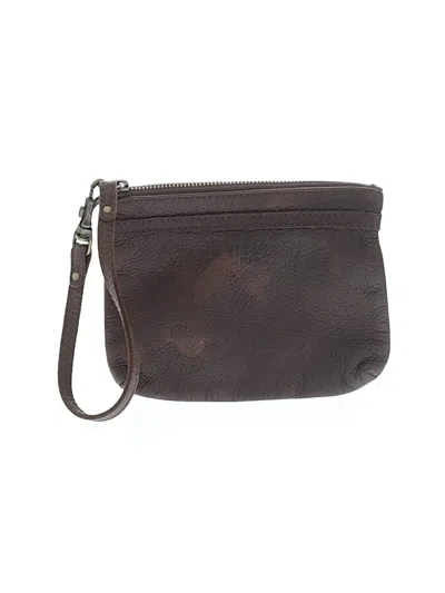 Pre-owned Assorted Brands Leather Wristlet In Brown