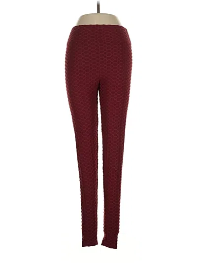 Pre-owned Assorted Brands Leggings In Burgundy