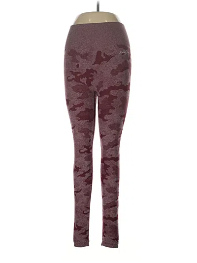 Pre-owned Assorted Brands Leggings In Burgundy