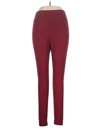Pre-owned Assorted Brands Leggings In Burgundy