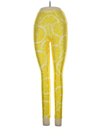 Pre-owned Assorted Brands Leggings In Yellow
