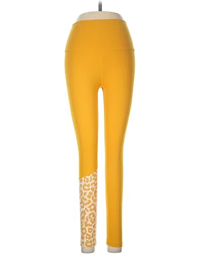 Pre-owned Assorted Brands Leggings In Yellow