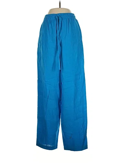 Pre-owned Assorted Brands Linen Pants In Blue