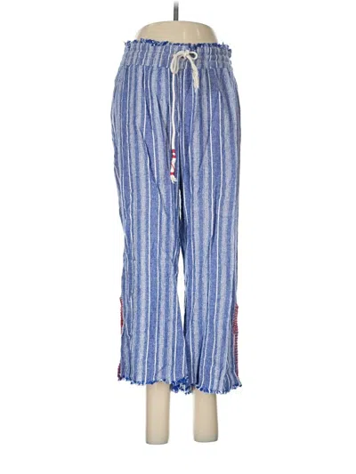Pre-owned Assorted Brands Linen Pants In Blue