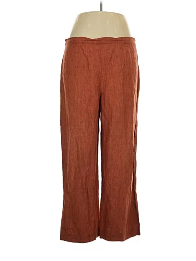 Pre-owned Assorted Brands Linen Pants In Brown