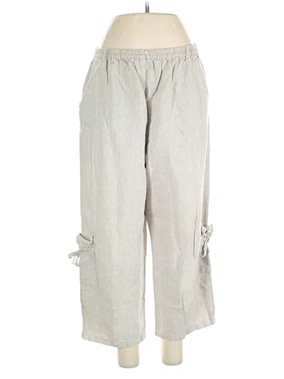 Pre-owned Assorted Brands Linen Pants In Gray