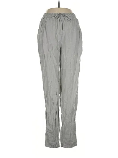 Pre-owned Assorted Brands Linen Pants In Gray