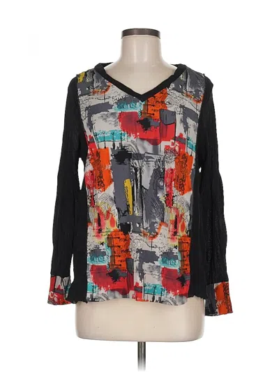 Pre-owned Assorted Brands Long Sleeve Blouse In Black