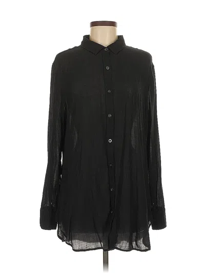 Pre-owned Assorted Brands Long Sleeve Blouse In Black
