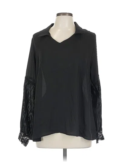 Pre-owned Assorted Brands Long Sleeve Blouse In Black