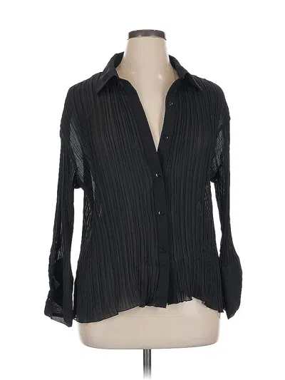 Pre-owned Assorted Brands Long Sleeve Blouse In Black