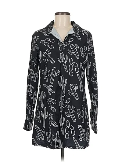 Pre-owned Assorted Brands Long Sleeve Blouse In Black