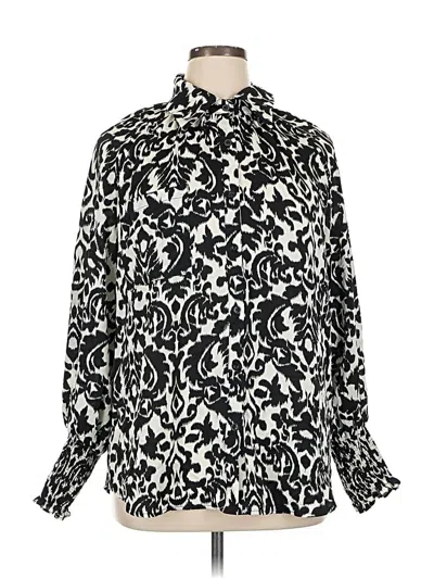 Pre-owned Assorted Brands Long Sleeve Blouse In Black