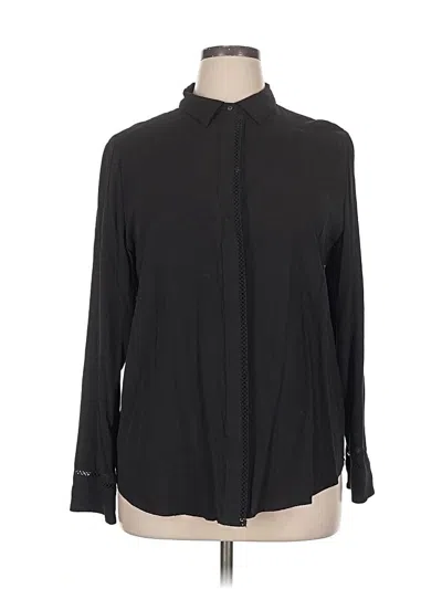 Pre-owned Assorted Brands Long Sleeve Blouse In Black