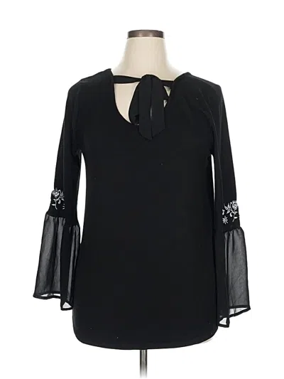 Pre-owned Assorted Brands Long Sleeve Blouse In Black