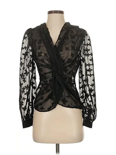 Pre-owned Assorted Brands Long Sleeve Blouse In Black