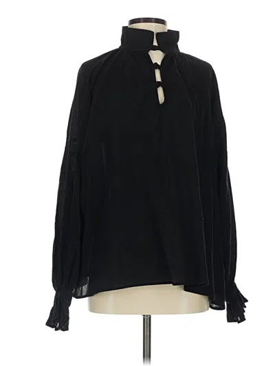 Pre-owned Assorted Brands Long Sleeve Blouse In Black