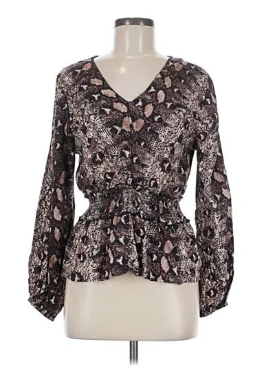 Pre-owned Assorted Brands Long Sleeve Blouse In Black