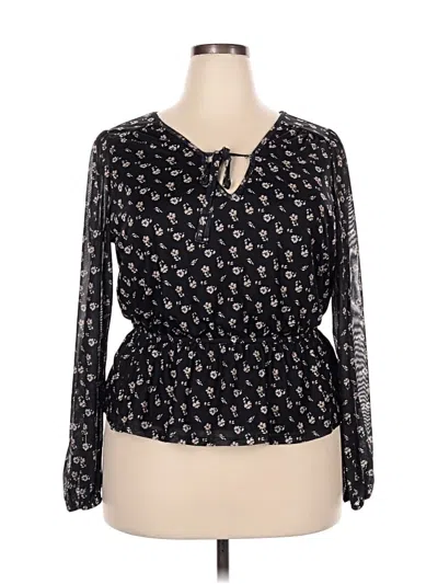 Pre-owned Assorted Brands Long Sleeve Blouse In Black