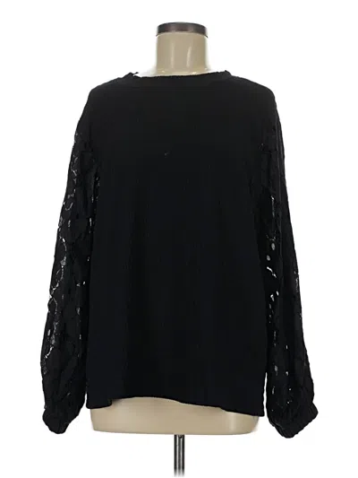 Pre-owned Assorted Brands Long Sleeve Blouse In Black