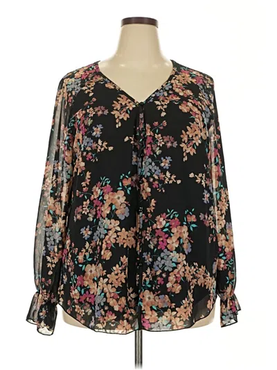 Pre-owned Assorted Brands Long Sleeve Blouse In Black
