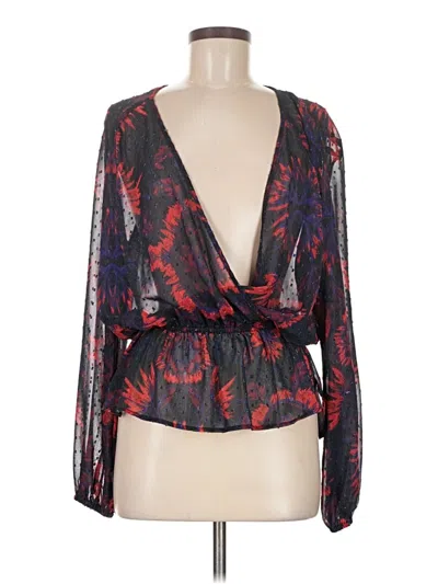 Pre-owned Assorted Brands Long Sleeve Blouse In Black