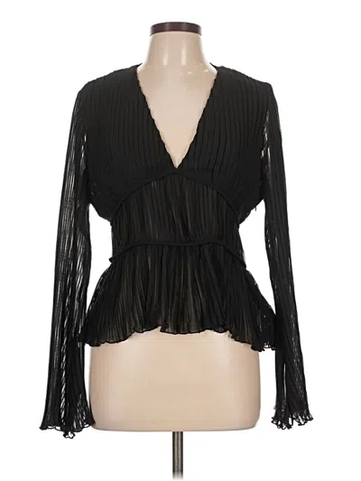 Pre-owned Assorted Brands Long Sleeve Blouse In Black