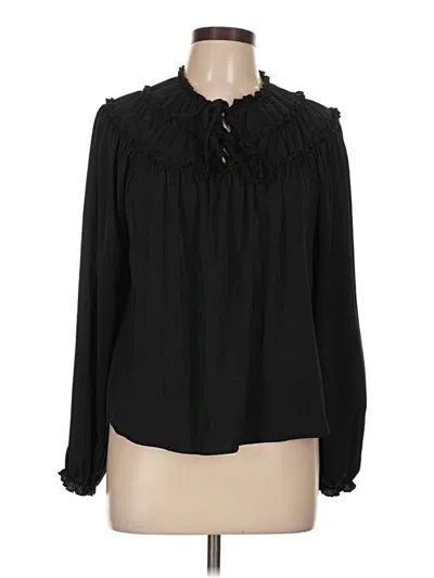 Pre-owned Assorted Brands Long Sleeve Blouse In Black