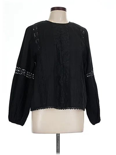 Pre-owned Assorted Brands Long Sleeve Blouse In Black