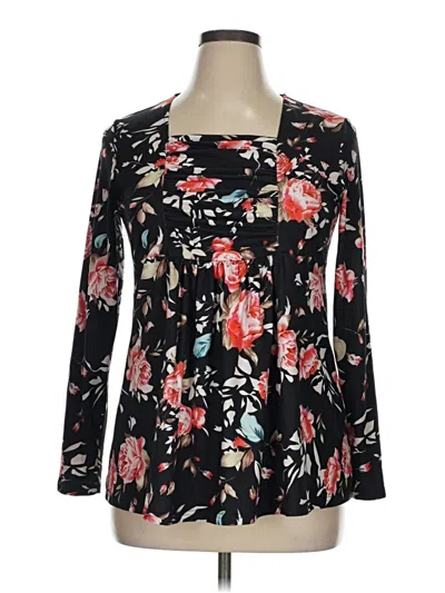Pre-owned Assorted Brands Long Sleeve Blouse In Black