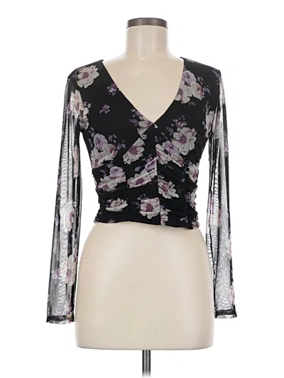 Pre-owned Assorted Brands Long Sleeve Blouse In Black