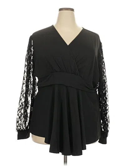Pre-owned Assorted Brands Long Sleeve Blouse In Black